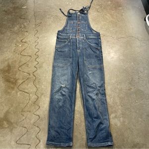 Women's Anthropologie Pilcro The Painters Distressed Denim Overalls Blue…